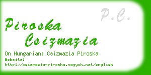 piroska csizmazia business card